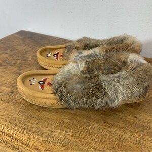 Soft moc hand made moose hide shoes